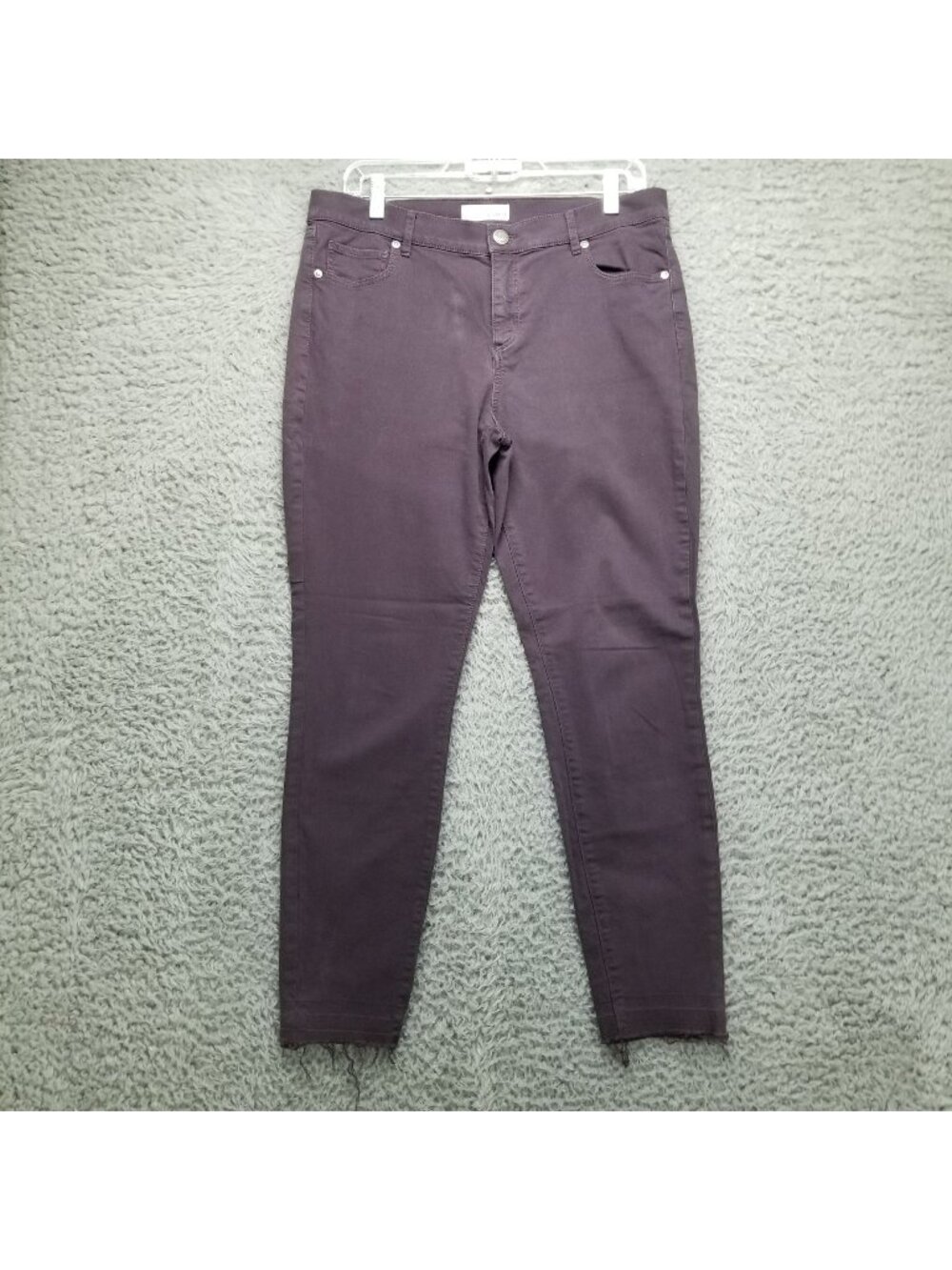 Loft Jeans Womens 30/10 Stretch Purple Modern Skinny Frayed Hem Ankle